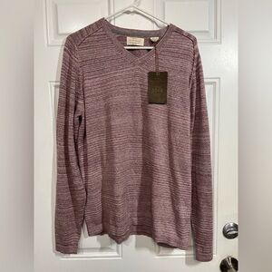 Weatherproof Vintage 100% Cotton V‑Neck Sweater Men’s Large Heather Burgundy NWT